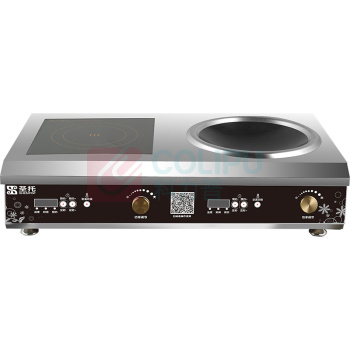 圣托 Shentop 台式平凹组合炉 STB-CZ35 平面凹面商用电磁炉3500W 双头电炒锅炒菜大功率电磁炉