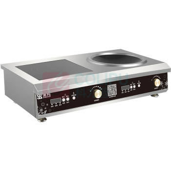 圣托 Shentop 台式平凹组合炉 STB-CZ35 平面凹面商用电磁炉3500W 双头电炒锅炒菜大功率电磁炉
