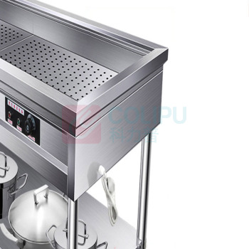 齐牛 不锈钢商用保温售饭台售卖台 五格平板冲孔保温炉 1800*700*960mm 