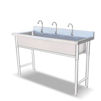 乐创 lecon 商用联排水池 LC-J-LPC1563 不锈钢单槽 1500*600*800mm 带3个单冷水龙头 【企业工程款】