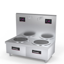 乐创 lecon 商用电磁双头矮汤灶 LC-J-P16G2 8KW*2  大功率酒店饭堂企业炒灶
