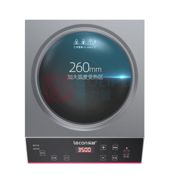 乐创 lecon 商用电磁炉 LC-L15A 3500W 台式凹面小炒炉 配炒锅