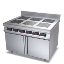 乐创 lecon 商用电磁炉 LC-L21KW-6GS 21KW 煲仔炉多头灶四头六头花甲锡纸米线麻辣烫四眼六眼 六头平面柜式款
