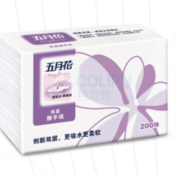 五月花 擦手纸双层卫生纸原生木浆 A18220A 200抽张 整箱20包