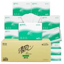 清风 单层三折擦手纸 B913A 200抽/包 20包/箱