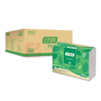 清风 自然宣言擦手纸 Z913AC1M 单层 225mm*212mm 200抽/包 20包/箱