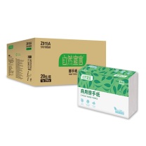 清风 自然宣言擦手纸 Z915A 单层三折 225mm*230mm 200抽/包 20包/箱
