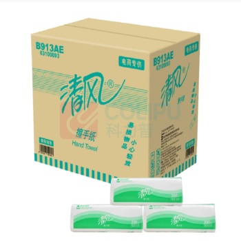 清风 擦手纸 B913AE 单层三折 200抽/包 16包/箱