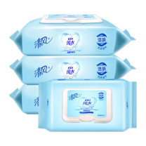 清风 Breeze 纯水湿巾EDI纯水80片*4包共320片家用抽取式湿纸巾 BWB80C-4 