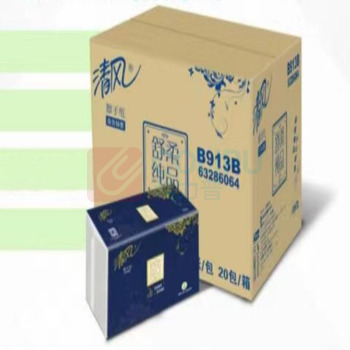 清风 舒柔纯品2层DECO压花150张擦手纸 B913B 20包/箱 