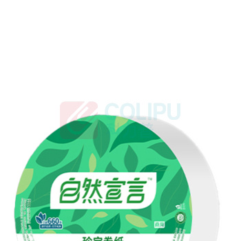 清风 自然宣言平纹珍宝大卷纸 ZJ03A6R 三层 120mm*91mm 660g/卷 12卷/箱 单卷直径:225mm,卷芯直径:78mm