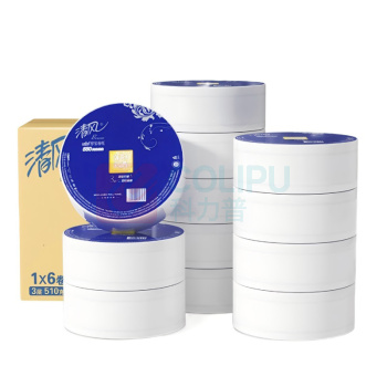 清风 大卷纸 BJ0WA3E 三层 510g/卷 6卷/箱 单卷直径:205mm,卷芯直径:78mm