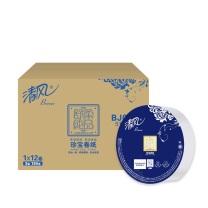 清风 舒柔纯品大卷纸 BJ00AB 三层 180m/卷 12卷/箱