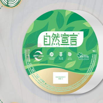 清风 自然宣言 大卷纸 ZJ04A5S2 四层 120mm*91mm 510g/卷 12卷/箱 单卷直径:200mm,卷芯直径:78mm