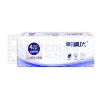 幸福阳光 万维联动超韧无芯卷纸 10卷/提 4层加厚卫生纸 