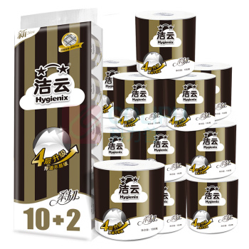 洁云 Hygienix 柔韧135g卷筒卫生纸 12卷*1提装