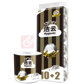 洁云 Hygienix 柔韧135g卷筒卫生纸 12卷*1提装