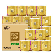 清风 原木金装有芯卷筒卫生纸 B2018JE27N 四层 180g/卷 27卷/箱
