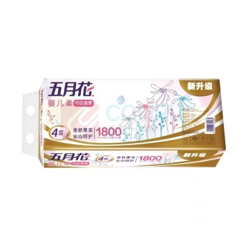五月花 MAY FLOWER 卷纸 婴儿柔系列 4层有芯 180g/卷 100卷/箱