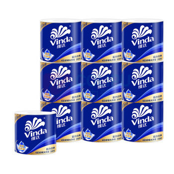 维达 vinda 蓝色经典 卷筒卫生纸 V4073 四层 200g/卷 10卷/提 (新老包装交替发货)