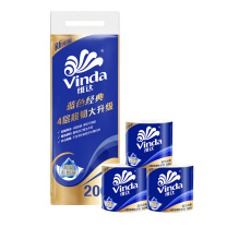 维达 vinda 蓝色经典 卷筒卫生纸 V4073 四层 200g/卷 10卷/提 (新老包装交替发货)