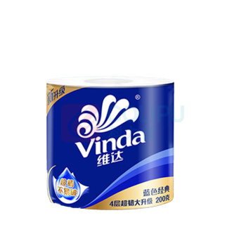 维达 vinda 蓝色经典 卷筒卫生纸 V4073 四层 200g/卷 10卷/提 (新老包装交替发货)