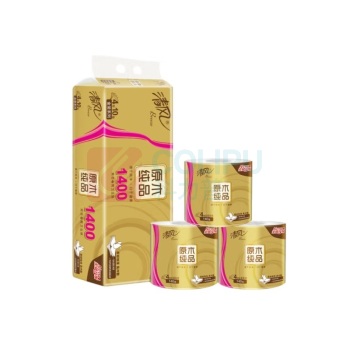 清风 原木纯品金装系列卷筒卫生纸 B22AFJ1/B22AFJ2/B22AFJ3 四层 140g/卷 10卷/提 10提/箱 (新老包装交替发货)