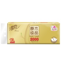 清风 原木金装卷筒卫生纸 B20AGJN/B20AGJ1/B20AGJ2/B20AGJL/B20AGJ3 四层 200g/卷 10卷/提 6提/箱 (新老包装交替发货)