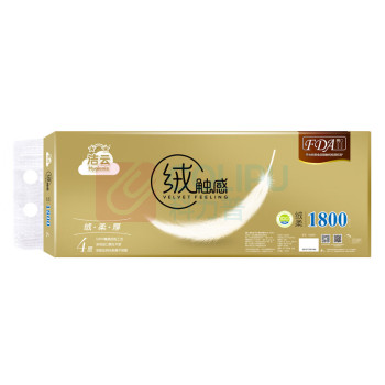 洁云 Hygienix 绒触感有芯卷筒卫生纸 11266201 四层 180g/卷 10卷/提 6提/箱 (仅限华东华北华南供货)