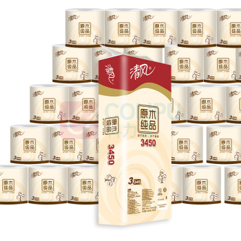 清风 平纹卷筒卫生纸 三层 B20AA8/B20AA8C 345段/卷 10卷/提 6提/箱 (新老包装交替发货)