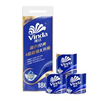 维达 vinda 蓝色经典卷筒卫生纸 V4028 四层 180g/卷 10卷/提 6提/箱 新老包装随机发货