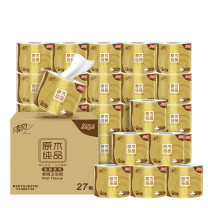清风 Breeze 原木纯品卷筒卫生纸 B201GJE27N/B201GJ27E 四层 200g/卷 27卷/箱