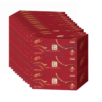 清风 盒装面巾纸 B338AFD 210*198mm双层 200抽/盒 3盒/提 12提/箱 新老包装随机发货
