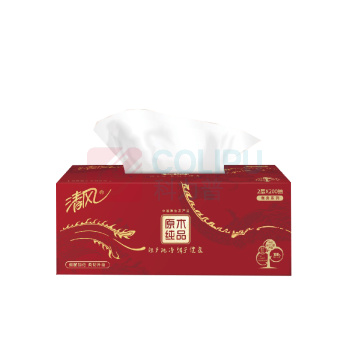 清风 盒装面巾纸 B338AFD 210*198mm双层 200抽/盒 3盒/提 12提/箱 新老包装随机发货