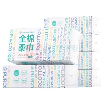 全棉时代 PURCOTTON 盒装棉柔巾 PPJ22700081 20*20CM 80抽/盒 6盒/提