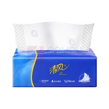 清风 100%原生木浆面巾纸 AR40MLQ 190mmx154mm(4层)90 抽/包 4包/提 4提/箱