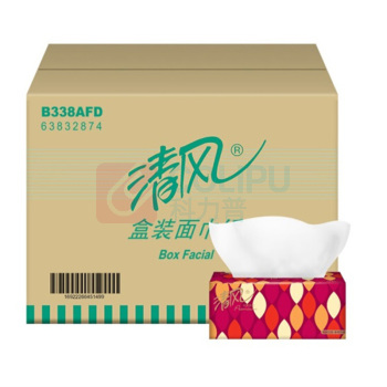 清风 Breeze 抽纸盒装纸巾 2层200抽大规格餐巾纸200抽*36盒 