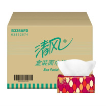 清风 Breeze 抽纸盒装纸巾 2层200抽大规格餐巾纸200抽*36盒 