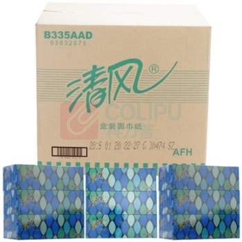 清风 盒装面纸 B335AAD 130抽*48盒 