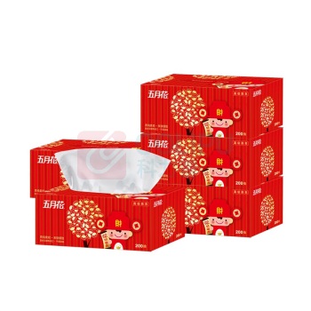 五月花 MAY FLOWER 盒装面巾纸 A19613S/A1961K1 双层 200抽/盒 3盒/提 12提/箱 (喜庆版,仅供华东华北华南)