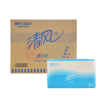 清风 擦手纸单层三折 B913AC 225*230mm 200抽/包 20包/箱
