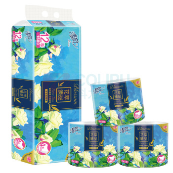 清风 Breeze 卷纸 花萃臻品系列 B21C4HC 138*100mm 4层140克*12卷 