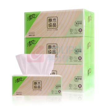 清风 硬盒装抽纸 原木纯品2层200抽 