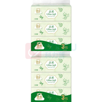 洁云 Hygienix 3层100抽塑包面纸 3包*2提/组