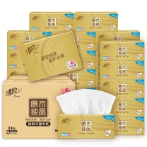 清风 金装系列/丝柔系列抽取式面巾纸 BR13MJ24E1/BR13L7J24E 四层 M码 190mm*154mm/170mm*170mm 110抽/包 24包/箱 新老包装随机发货
