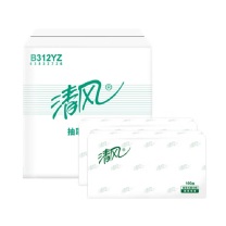 清风 软包抽取式面巾纸 B312YZ 双层 100抽/包 96包/箱 新老包装随机发货,以实物为准