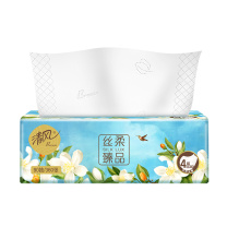 清风 丝柔臻品抽取式面巾纸 BR82MHC1/BR82MHC3/BR81MHC1 4层 90抽/包 8包/提 6提/箱 新老包装随机发货