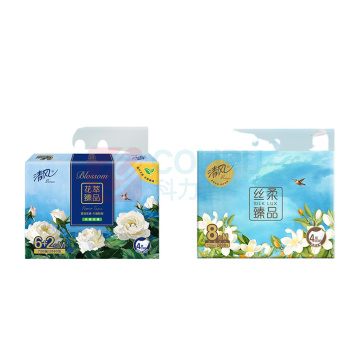 清风 丝柔臻品抽取式面巾纸 BR82MHC1/BR82MHC3 4层 90抽/包 8包/提 6提/箱 新老包装随机发货
