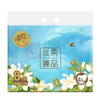 清风 丝柔臻品抽取式面巾纸 BR82MHC1/BR82MHC3 4层 90抽/包 8包/提 6提/箱 新老包装随机发货