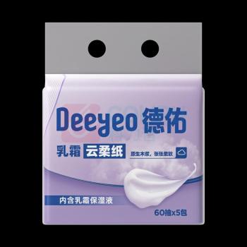 德佑 DEEYEO 乳霜纸 180mm*130mm 60抽*5包/提*6提/箱